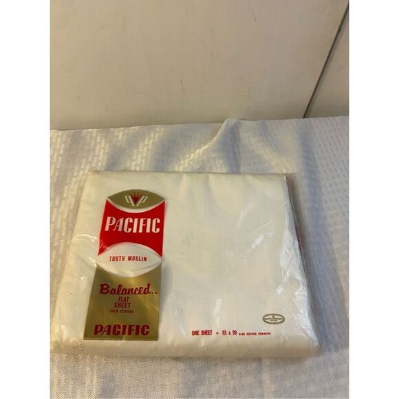 Pacific 81x99 one flat sheet truth muslin Vintage - Picture 1 of 4